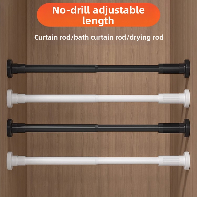 Teleskopická tyč bez dierovačov, tyč na sprchový záves, tyč na záves, balkónová tyč na oblečenie, podperná tyč na šatník, teleskopická tyč na závesy do dverí