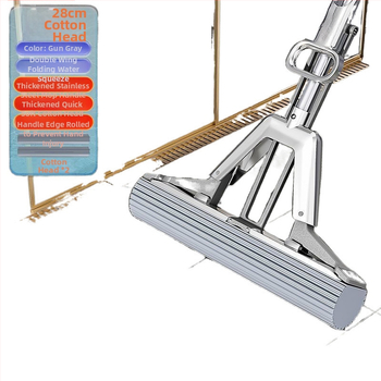 Σφουγγαρίστρα με σφουγγάρι χωρίς χέρια, καθαρισμός σε ένα βήμα, οικιακή τεμπέλης διπλής χρήσης ξηρή και υγρή σφουγγαρίστρα PVA, τηλεσκοπική ράβδος, εξοικονόμηση εργασίας