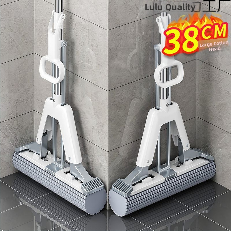 Σφουγγαρίστρα με σφουγγάρι χωρίς χέρια, καθαρισμός σε ένα βήμα, οικιακή τεμπέλης διπλής χρήσης ξηρή και υγρή σφουγγαρίστρα PVA, τηλεσκοπική ράβδος, εξοικονόμηση εργασίας