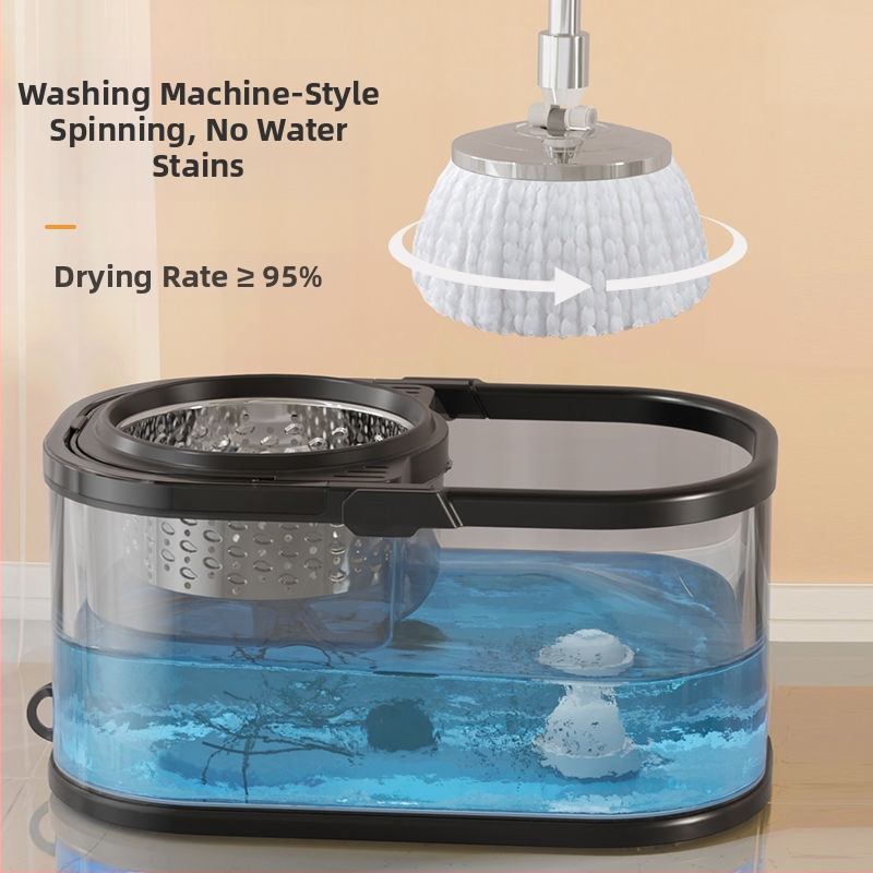 Lazy People's Hands-Free domácnosť nerezová oceľ rotačný dvojitý pohon automatický mop vedro mop