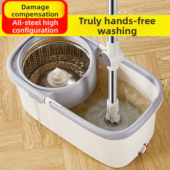 Κουβάς σφουγγαρίστρας γενικής χρήσης για γρήγορο στέγνωμα με καθαρισμό σε ένα βήμα, απορροφητικό, διπλής χρήσης για υγρό και στεγνό καθάρισμα, επίπεδη σφουγγαρίστρα χωρίς χέρια για τεμπέληδες