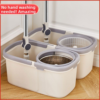 Κουβάς σφουγγαρίστρας γενικής χρήσης για γρήγορο στέγνωμα με καθαρισμό σε ένα βήμα, απορροφητικό, διπλής χρήσης για υγρό και στεγνό καθάρισμα, επίπεδη σφουγγαρίστρα χωρίς χέρια για τεμπέληδες