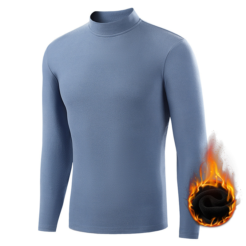 Talvine noorte meeste keskmise kraega soe alussärk keskealistele meestele kahepoolne fliisist termopesu pluss-suuruses piiriülene