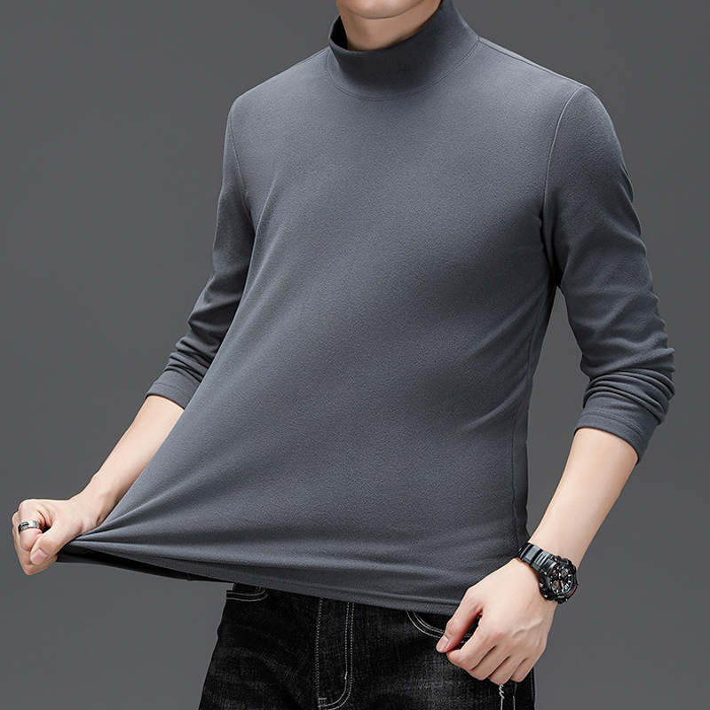 Talvine noorte meeste keskmise kraega soe alussärk keskealistele meestele kahepoolne fliisist termopesu pluss-suuruses piiriülene