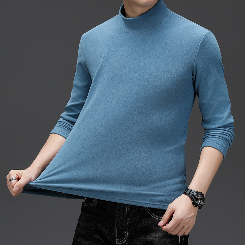 Talvine noorte meeste keskmise kraega soe alussärk keskealistele meestele kahepoolne fliisist termopesu pluss-suuruses piiriülene