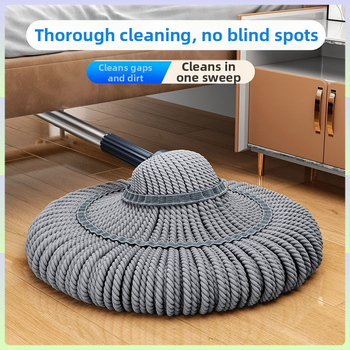 Σφουγγαρίστρα αυτοστίψιμη χωρίς χέρια για οικιακή χρήση, Μεγάλη σφουγγαρίστρα με κεφαλή για στεγνή και υγρή χρήση, Περιστρεφόμενη τεμπέλα σφουγγαρίστρα, Μεγάλη σφουγγαρίστρα με κεφαλή