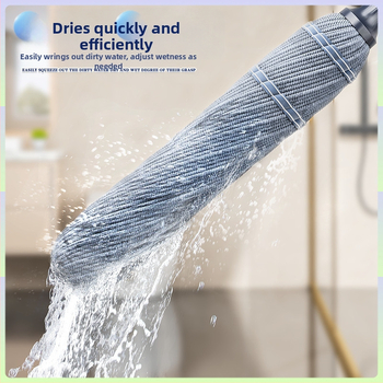 Σφουγγαρίστρα αυτοστίψιμη χωρίς χέρια για οικιακή χρήση, Μεγάλη σφουγγαρίστρα με κεφαλή για στεγνή και υγρή χρήση, Περιστρεφόμενη τεμπέλα σφουγγαρίστρα, Μεγάλη σφουγγαρίστρα με κεφαλή