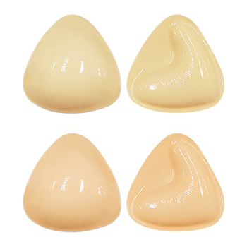 Kahepoolsed kleepuvad kolmnurksed rinnahoidjapadjad väikesele rinnale, nähtamatud V-kujulised paksendatud sisetükid, isekleepuvad käsnrinnahoidjapadjad