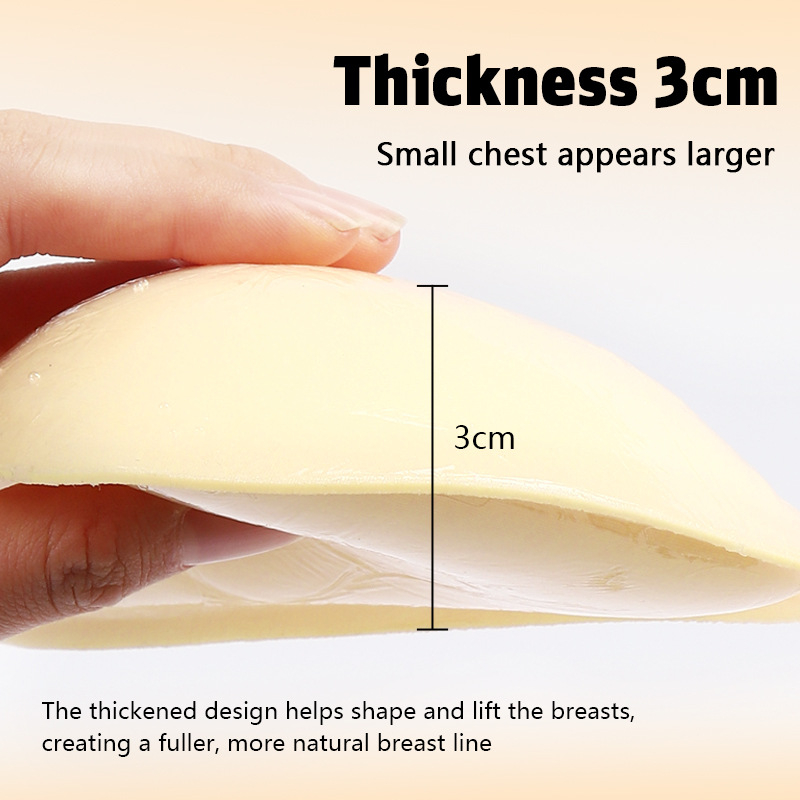 Kahepoolsed kleepuvad kolmnurksed rinnahoidjapadjad väikesele rinnale, nähtamatud V-kujulised paksendatud sisetükid, isekleepuvad käsnrinnahoidjapadjad