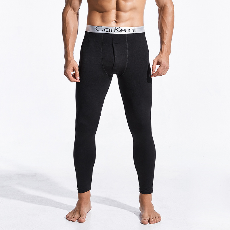 Meeste pikad aluspüksid, tihedad retuusid, sobivad talvel soojad püksid, fliisvoodriga õhukesed puuvillased püksid