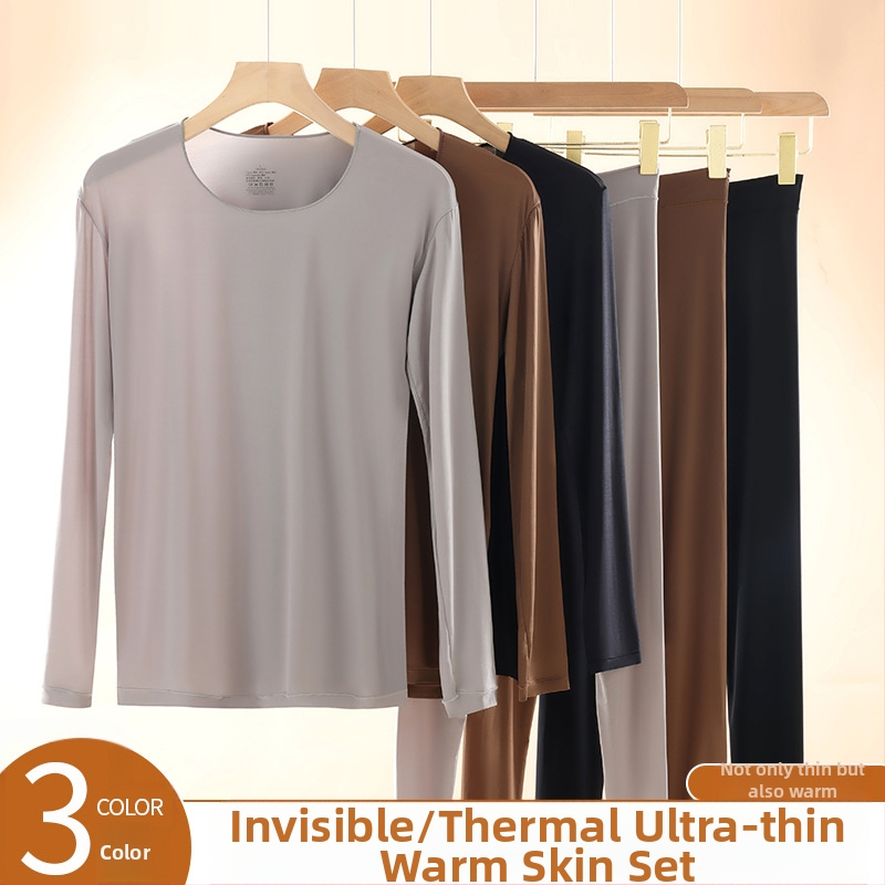 Мъжки хидратиращи топли панталони с дълъг ръкав с хиалуронова киселина, разкрасяващи кожата дрехи, термо бельо, отоплителна основа, есенни дрехи, дълги гащи