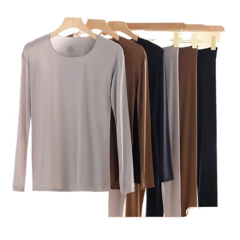 Hüaluroonhappega niisutavad soojad pikkade varrukatega püksid meeste nahka kaunistavad rõivakostüümid termiline aluspesu soojendusega sügisriided pikad aluspüksid