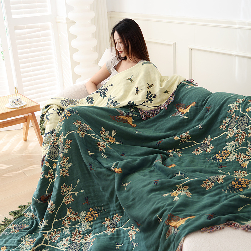 Transfrontalieră bumbac pur cu cinci straturi de tifon pat husă de vară prosop pilotă de vară cool pilotă pauză de prânz aer condiționat husă pătură canapea pătură canapea prosop