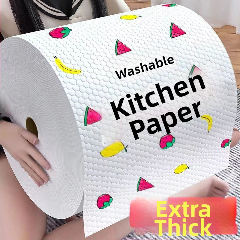Мързелива кърпа, удебелена кухненска хартиена кърпа за еднократна употреба, абсорбираща масло хартиена кърпа за мокра и суха употреба
