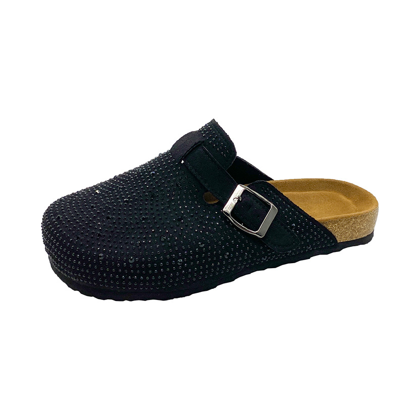 Európai áruk teljes gyémánt baotou csúcskategóriás papucs női 2024 új szandál nyári kültéri viselet lusta Murray cipő női félcipő