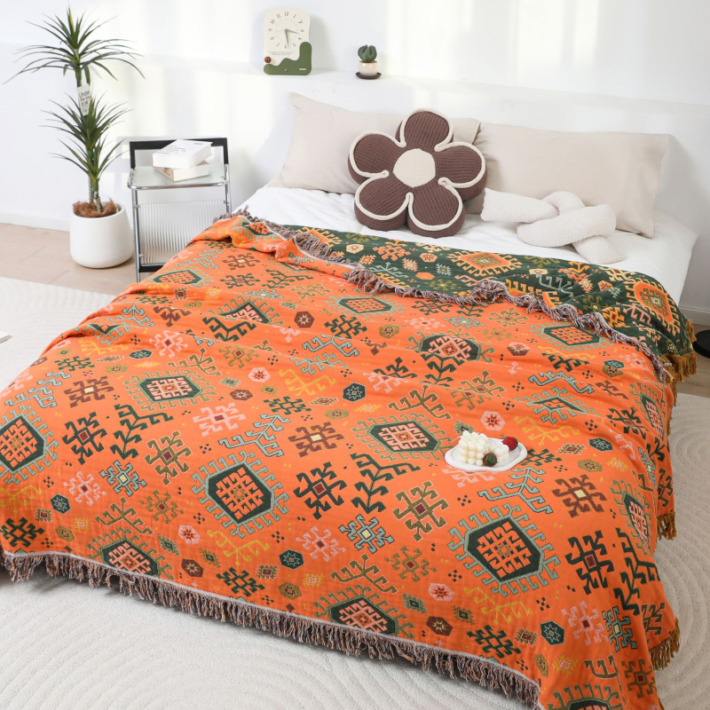 Nou 2025 bumbac tifon îngroșat moale prosop pilotă birou canapea pătură de vară cool pilotă