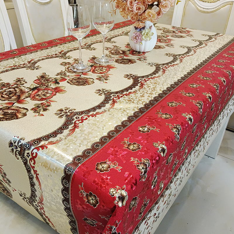 Határokon átnyúló, vízálló, olajálló, magas hőmérsékletű PVC bronzosító terítő, virágos dombornyomott asztali alátét, teaasztal terítő