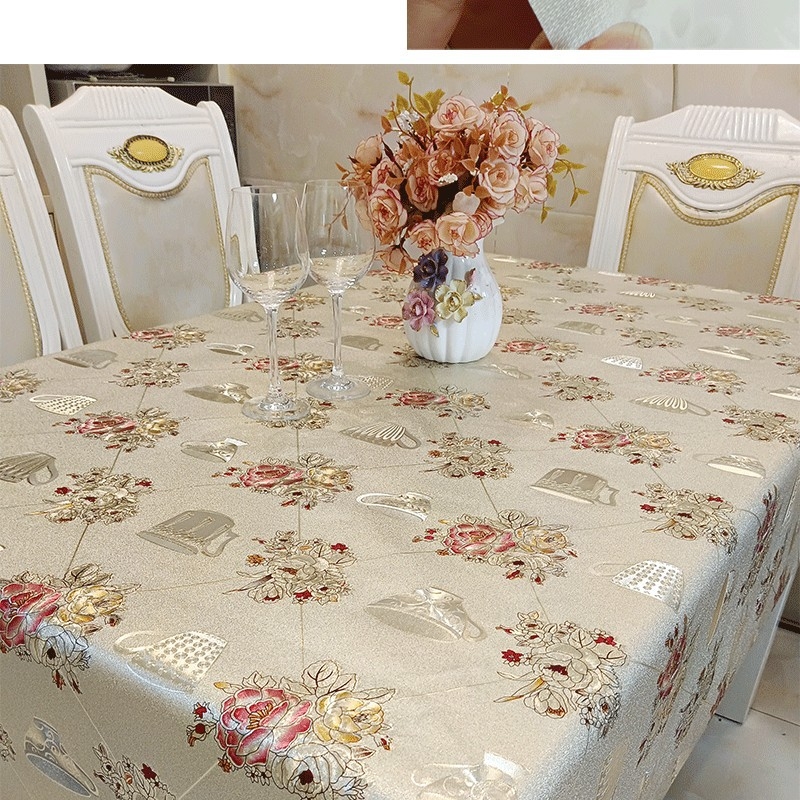 Határokon átnyúló, vízálló, olajálló, magas hőmérsékletű PVC bronzosító terítő, virágos dombornyomott asztali alátét, teaasztal terítő