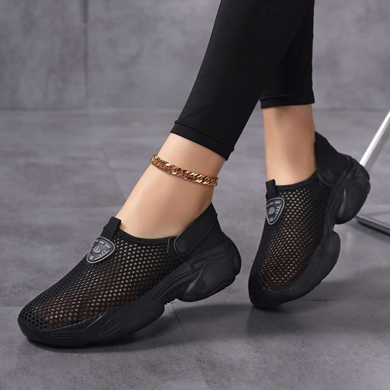 Sieviešu vasaras virsdrēbes Neslīdošas, elpojošas, sieviešu apavi, austi purngalu čības, plānas, elpojošas, vieglas, ikdienas sporta sandales