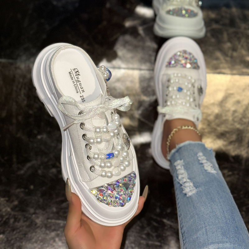 Baotou pusčības sieviešu ārējās tirdzniecības jaunas vasaras biezas zoles fliteru sieta bezpapēžu ārējās čības, kas paaugstina un slaidina sieviešu apavus