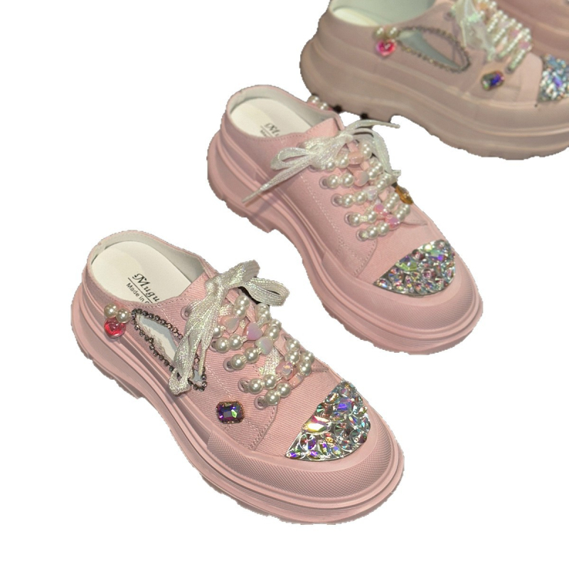 Baotou pusčības sieviešu ārējās tirdzniecības jaunas vasaras biezas zoles fliteru sieta bezpapēžu ārējās čības, kas paaugstina un slaidina sieviešu apavus