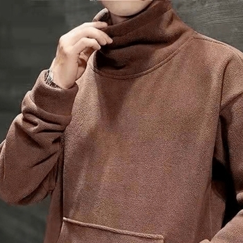 Őszi és téli férfi plus size pulóver de Bársony aljú ing bő pulóver polár béléssel vastag meleg belső felső mindenhez illő