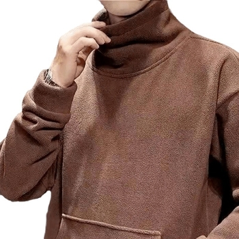 Мъжки есенно-зимен пуловер с големи размери, кадифена риза с подплата от флис, свободен пуловер, дебел топъл вътрешен топ, универсален