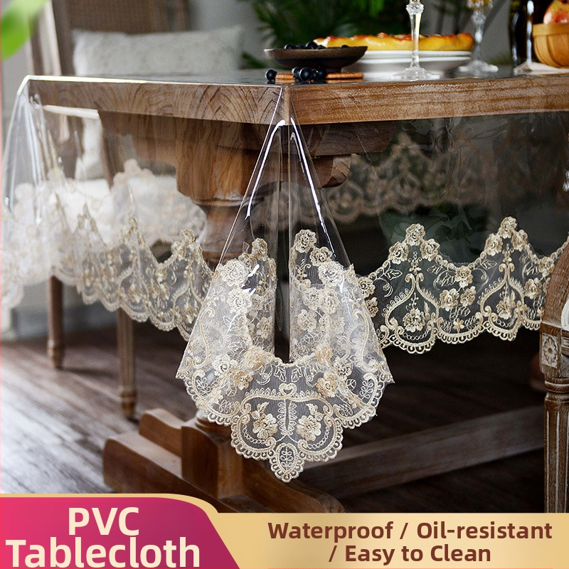 PVC terítő, vízálló, olajálló, átlátszó asztalszőnyeg, eldobható dohányzóasztal kendő, kristálytábla, puha üveg borítású kendő, csipke terítő