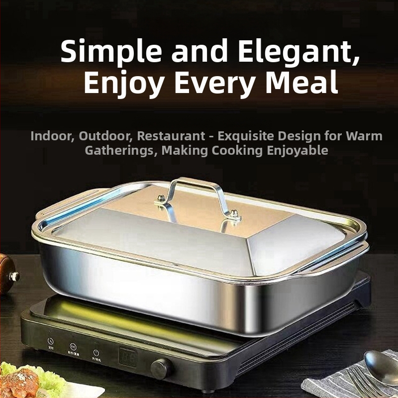 Tarpvalstybinis nerūdijančio plieno keptos žuvies padėklas su dangčiu, kepsninės padėklas su rankena, sutirštintas vėžių padėklas, buitinis jūros gėrybių padėklas, sandėlyje, didmeninė prekyba.