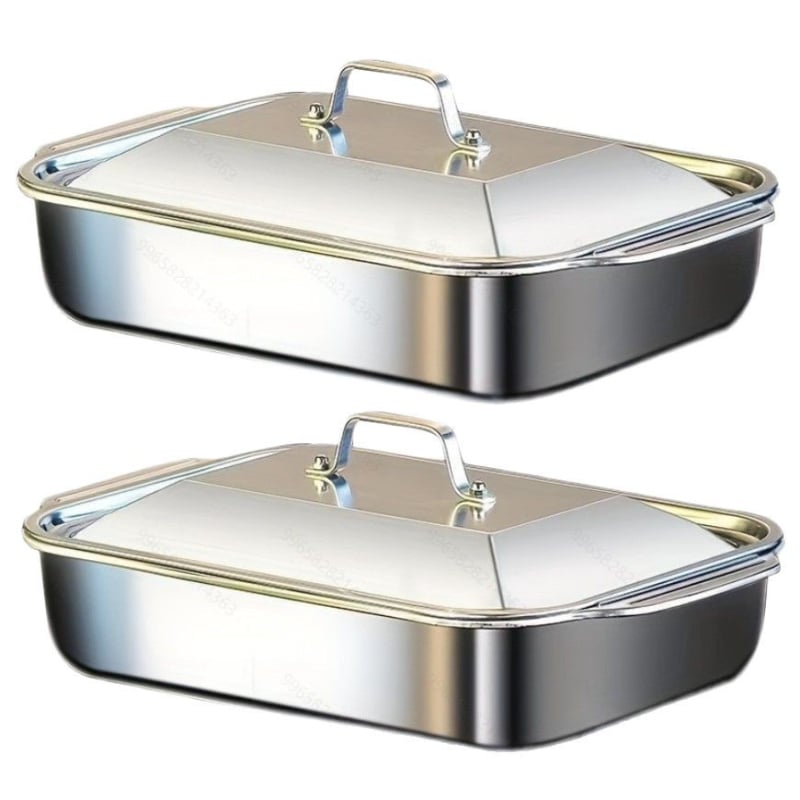 Tarpvalstybinis nerūdijančio plieno keptos žuvies padėklas su dangčiu, kepsninės padėklas su rankena, sutirštintas vėžių padėklas, buitinis jūros gėrybių padėklas, sandėlyje, didmeninė prekyba.