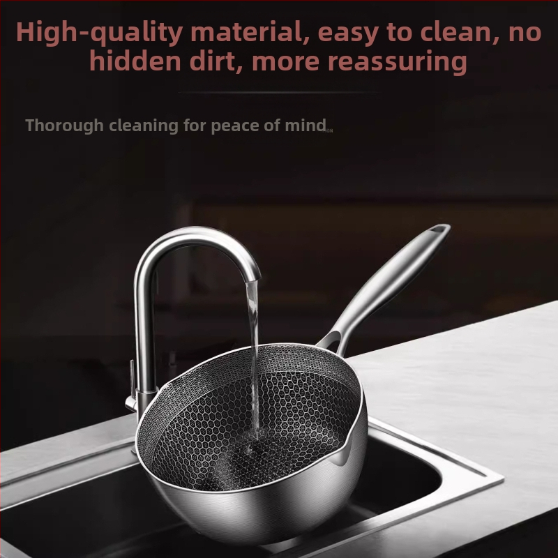 Трансгранична тенджера за супа с пчелна пита от неръждаема стомана, тенджера Юкихира, японска тенджера за мляко, тенджера с незалепващо покритие, тенджера за хранителни добавки за готвене на пара и пържене, тенджера за пържене