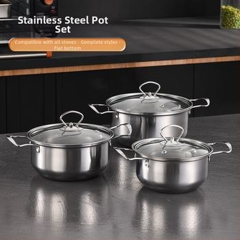 Διασυνοριακά μαγειρικά σκεύη από ανοξείδωτο ατσάλι, σετ 6 τεμαχίων, σετ εξαγωγής, σετ κατσαρόλας με λαβή ψησίματος, σετ δώρου 16-20cm