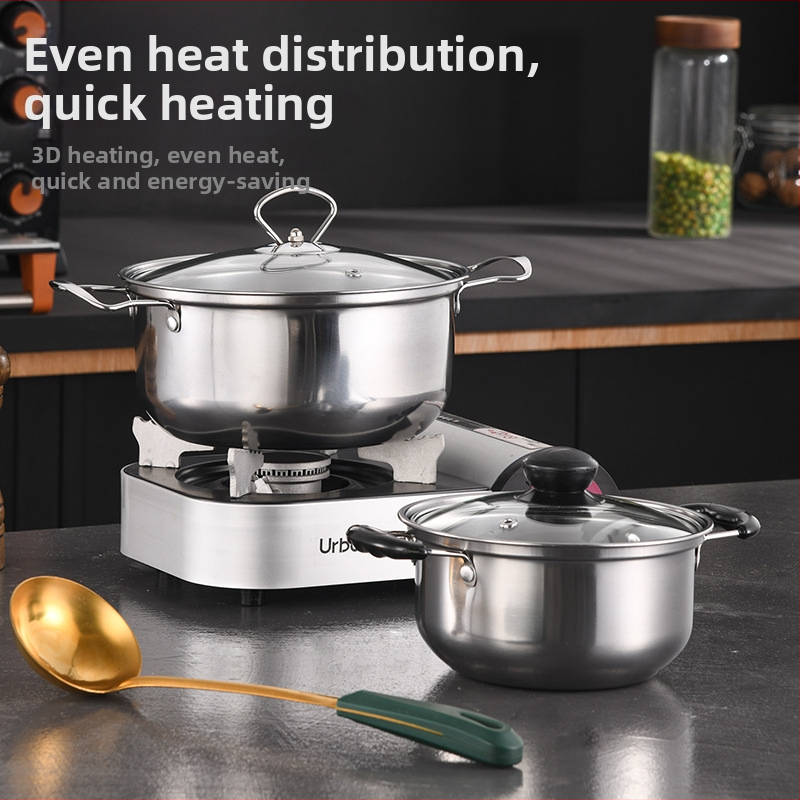 Комплект от 6 съда за готвене от неръждаема стомана за трансгранично ползване, експортен комплект, дръжка за тенджера с дръжка за печене, тенджера за супа 16-20 см, подаръчен комплект тенджера