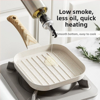 Piiriülene Korea stiilis peekoniprae pann, triibuline lameda põhjaga praepann, Maifan kivist mittenakkuv pann, mini hommikusöögipann, universaalne