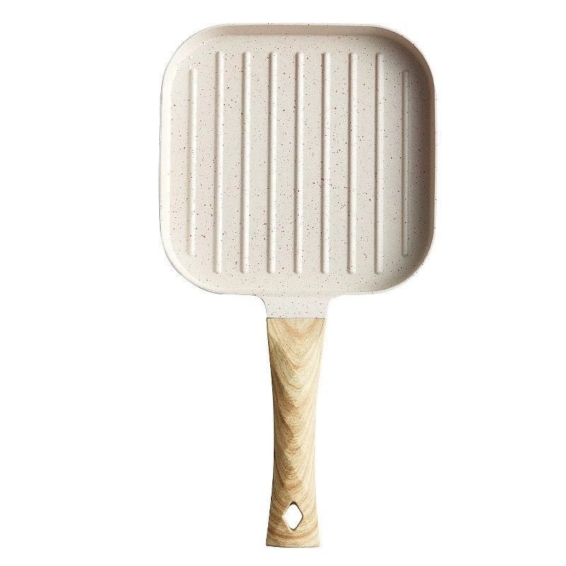 Piiriülene Korea stiilis peekoniprae pann, triibuline lameda põhjaga praepann, Maifan kivist mittenakkuv pann, mini hommikusöögipann, universaalne