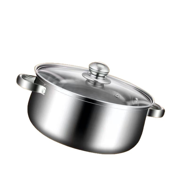 Extra vastag almás fazék rozsdamentes acél levesesfazék háztartási zabkása leves lapos aljú forrázásgátló fazék többcélú sűrített