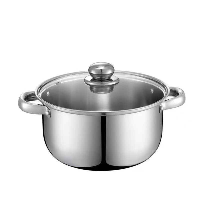 Extra vastag almás fazék rozsdamentes acél levesesfazék háztartási zabkása leves lapos aljú forrázásgátló fazék többcélú sűrített