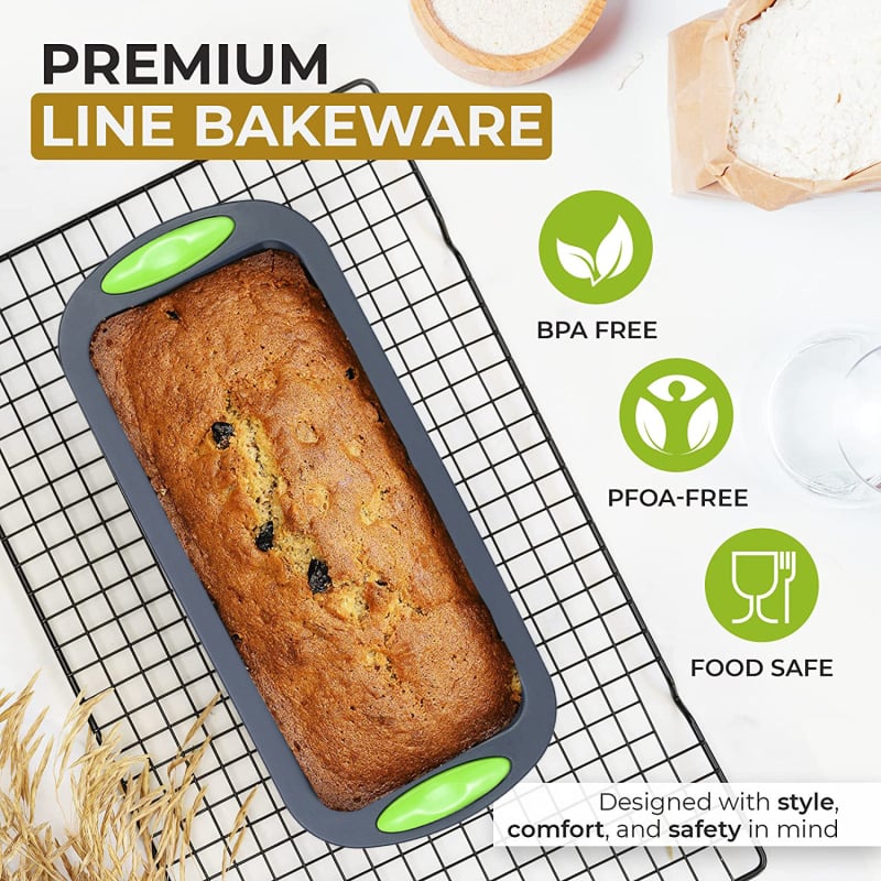 Δίχρωμη φόρμα σιλικόνης για τοστ με παχύρρευστο ψωμί, ορθογώνια για ψήσιμο σε φούρνο τοστ