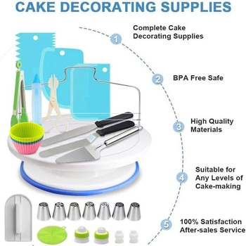 „Amazon 489 493“ dalių torto patefonų rinkinys, torto dekoravimo konditorijos antgaliai, torto kepimo forma, TPU konditorijos maišelis