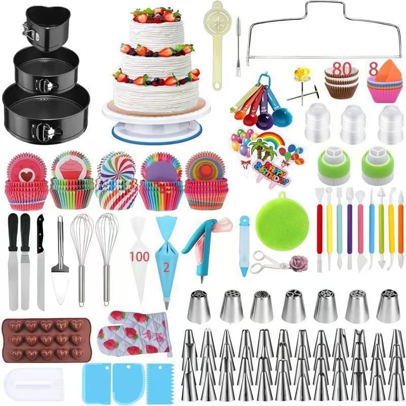 „Amazon 489 493“ dalių torto patefonų rinkinys, torto dekoravimo konditorijos antgaliai, torto kepimo forma, TPU konditorijos maišelis