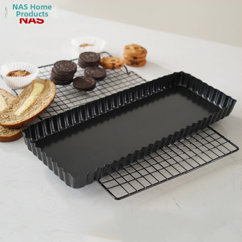 Kepimo forma su kvadratiniu dugnu, 14 colių skrebučio formos kepimo forma, gofruota, nelimpanti kepimo priemonė