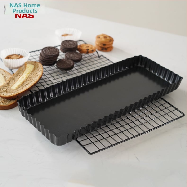 Kepimo forma su kvadratiniu dugnu, 14 colių skrebučio formos kepimo forma, gofruota, nelimpanti kepimo priemonė