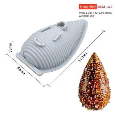 Vieno sriegio alyvuogių kriauklės putėsių forma dryžuota vandens lašo formos prancūziško maisto pateikimo silikoninė forma šokolado kepimo šlifavimo įrankis