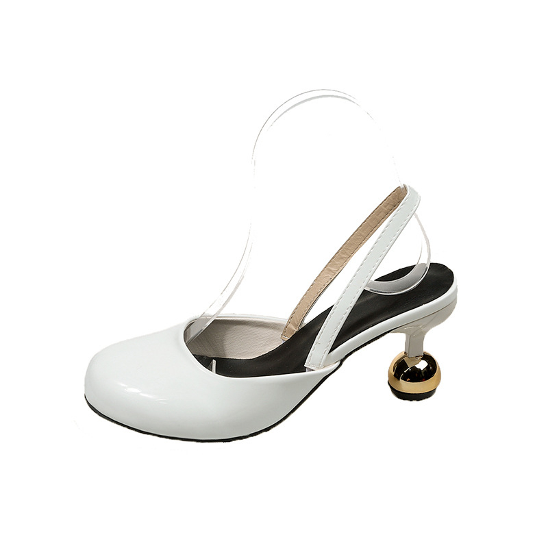 Γυναικεία Παπούτσια Baotou με Στρογγυλή Μύτη, Στιλέτο, 2025, Νέα Γαλλικά Ρετρό Σανδάλια, Ευέλικτα Ψηλοτάκουνα, Ρωμαϊκά Παπούτσια, Κομψά Φλατ