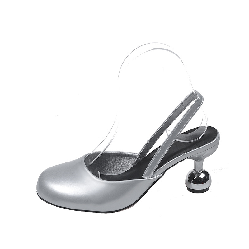 Γυναικεία Παπούτσια Baotou με Στρογγυλή Μύτη, Στιλέτο, 2025, Νέα Γαλλικά Ρετρό Σανδάλια, Ευέλικτα Ψηλοτάκουνα, Ρωμαϊκά Παπούτσια, Κομψά Φλατ