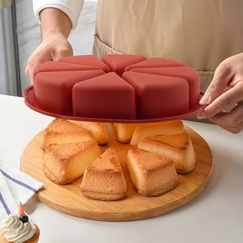 Φόρμα ψησίματος για κέικ Fat ya ya diy 8 σημείων, πορτοκαλί εργαλείο ψησίματος για κέικ, φόρμα σιλικόνης με 8 τρύπες, πορτοκαλί φόρμα σιλικόνης