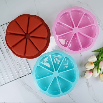 Φόρμα ψησίματος για κέικ Fat ya ya diy 8 σημείων, πορτοκαλί εργαλείο ψησίματος για κέικ, φόρμα σιλικόνης με 8 τρύπες, πορτοκαλί φόρμα σιλικόνης