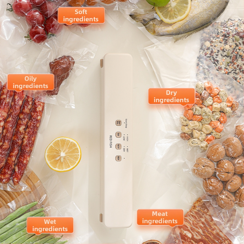 Напълно автоматична вакуумна запечатваща машина за домакинство, малка кухня, компресионна опаковка за съхранение на храна, вертикален модел на запечатване