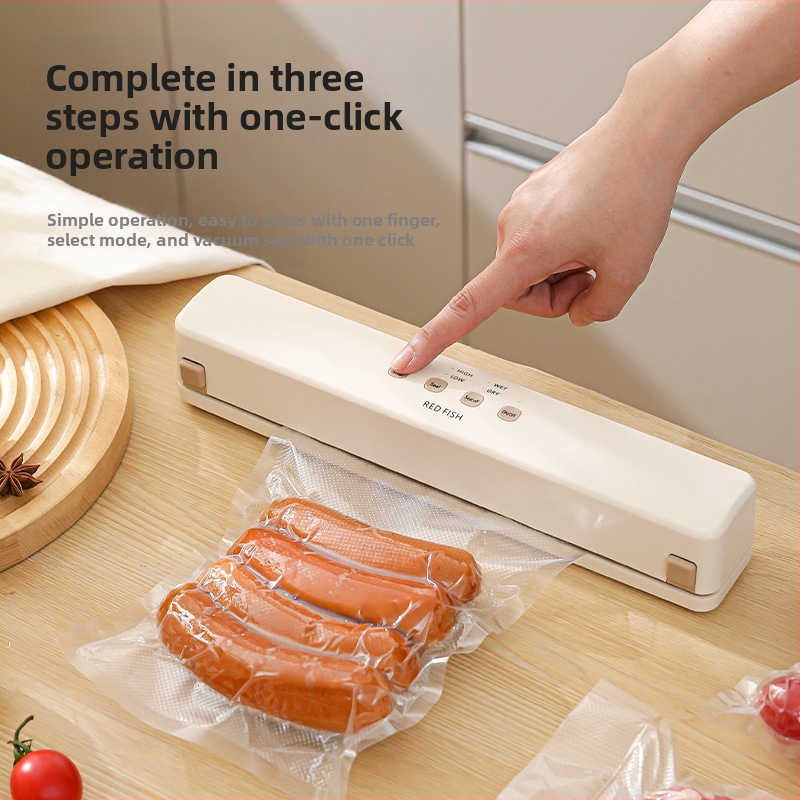 Напълно автоматична вакуумна запечатваща машина за домакинство, малка кухня, компресионна опаковка за съхранение на храна, вертикален модел на запечатване