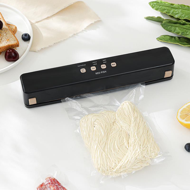 Напълно автоматична вакуумна запечатваща машина за домакинство, малка кухня, компресионна опаковка за съхранение на храна, вертикален модел на запечатване